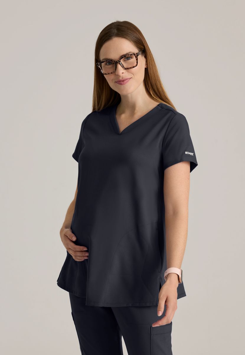 Grey's Anatomy Evolve Promise 2-Pocket Maternity Top | Steel