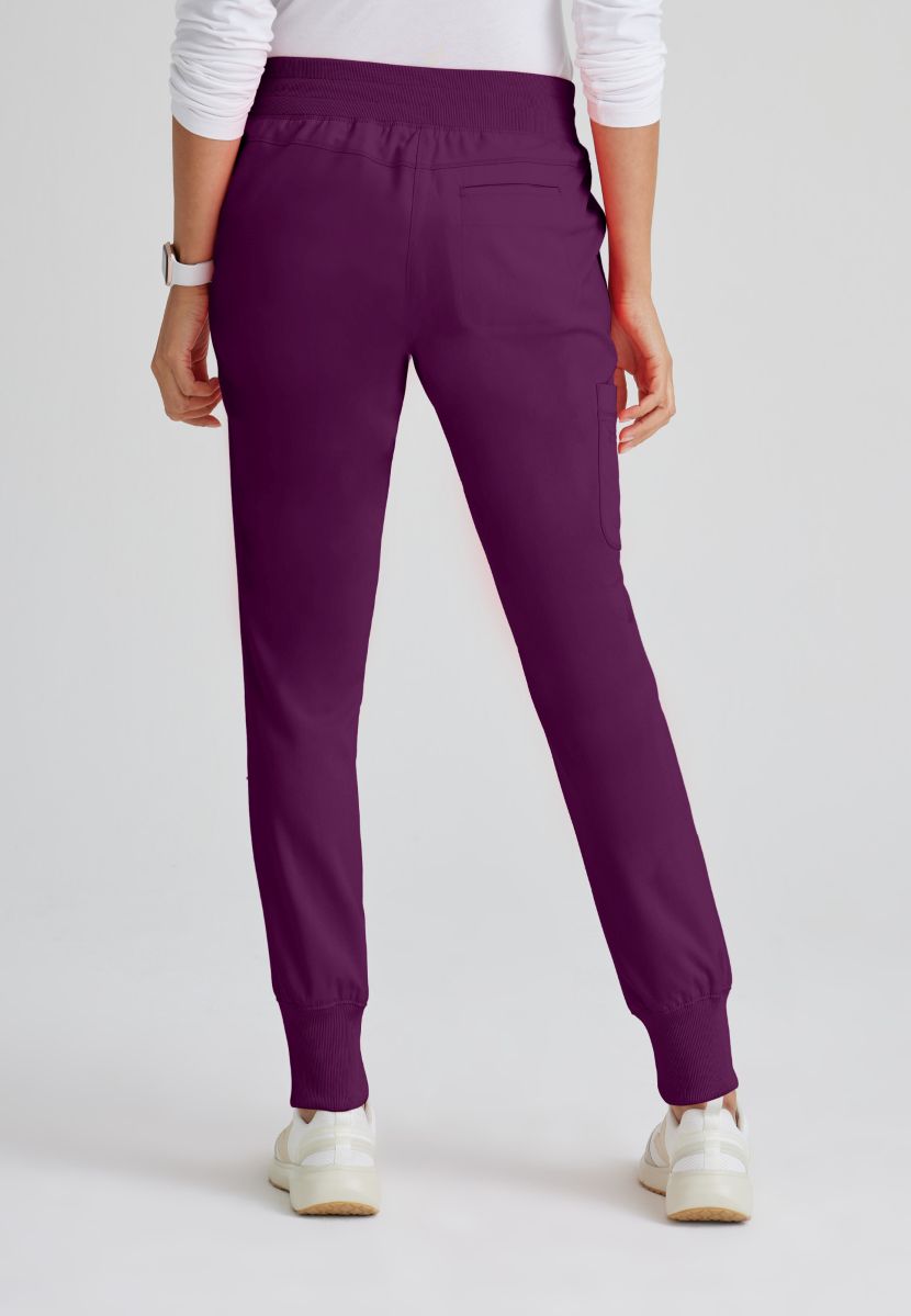 Grey's Anatomy Eden Women's 5-Pocket Cargo Jogger Scrub Trousers | Wine