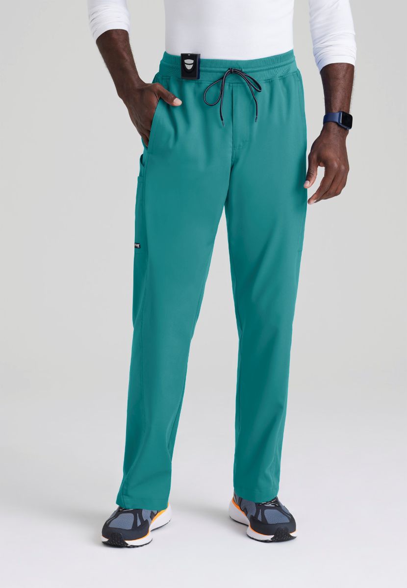 Grey's Anatomy Men's 6 Pocket Straight Pant | Teal