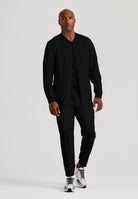 Grey's Anatomy by Barco Spandex Stretch Men's Antimicrobial Warm-Up Scrub Jacket | BLACK