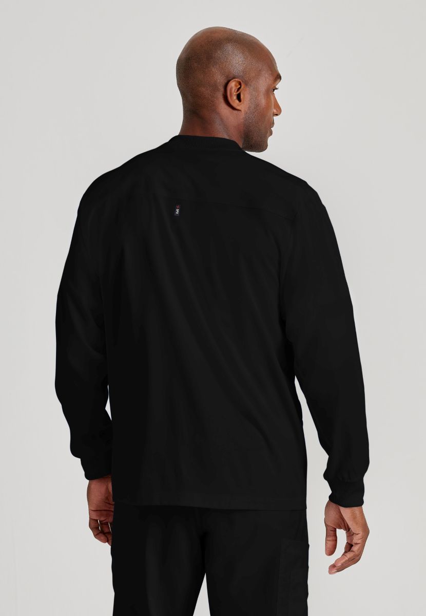 Grey's Anatomy by Barco Spandex Stretch Men's Antimicrobial Warm-Up Scrub Jacket | BLACK