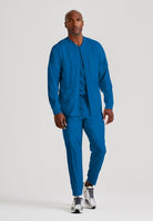 Grey's Anatomy by Barco Spandex Stretch Men's Antimicrobial Warm-Up Scrub Jacket | New Royal
