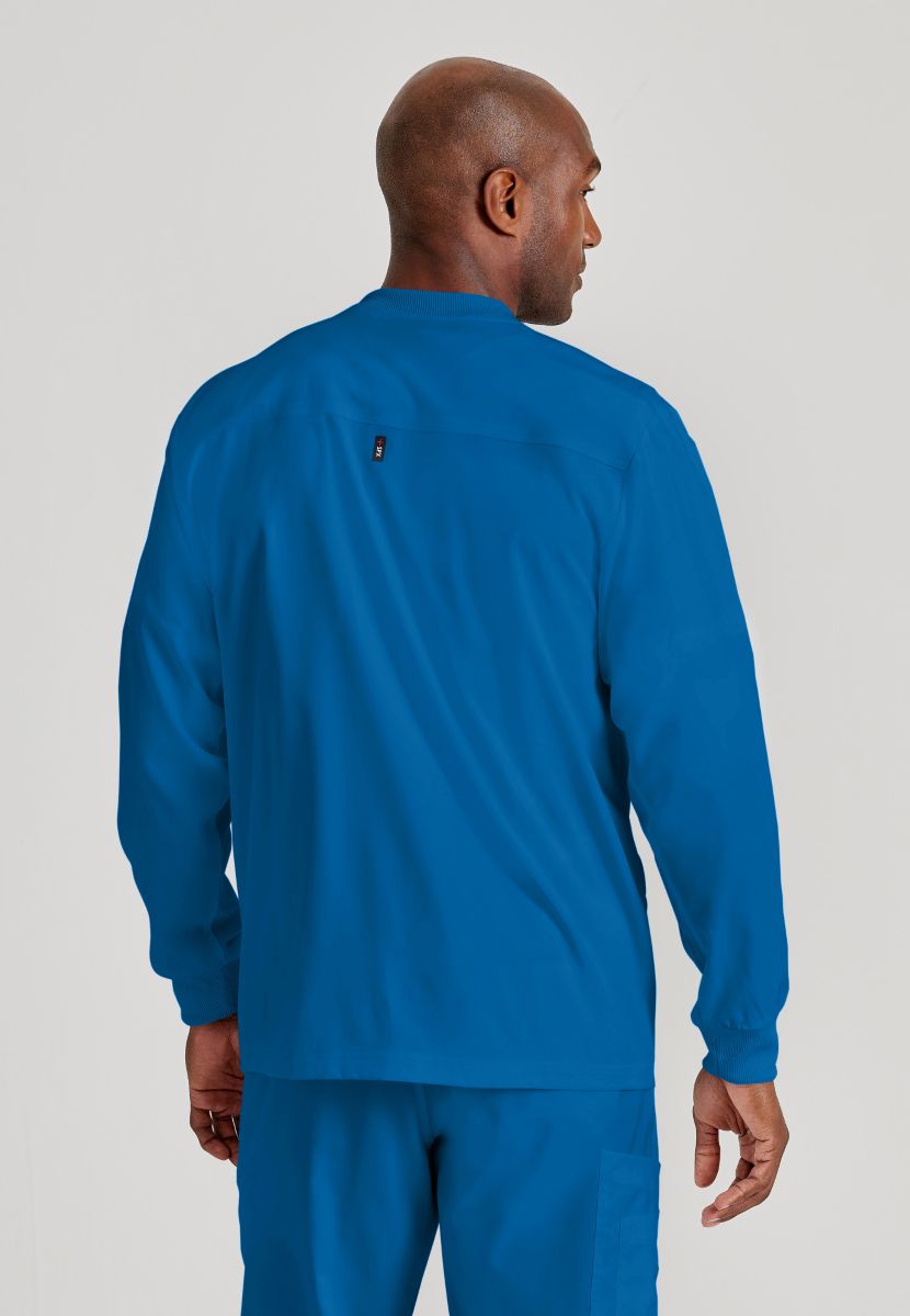 Grey's Anatomy by Barco Spandex Stretch Men's Antimicrobial Warm-Up Scrub Jacket | New Royal