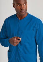 Grey's Anatomy by Barco Spandex Stretch Men's Antimicrobial Warm-Up Scrub Jacket | New Royal
