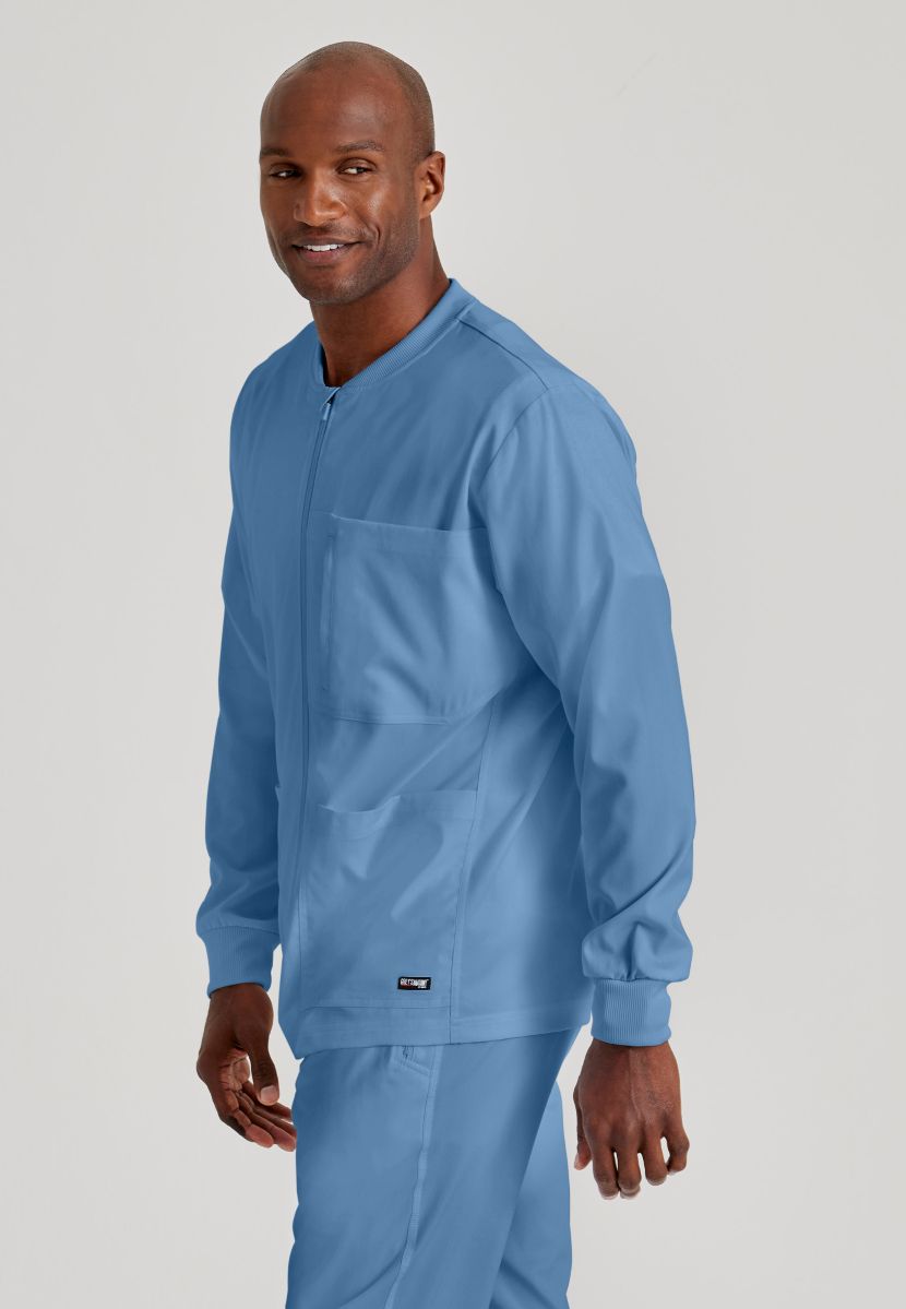 Grey's Anatomy by Barco Spandex Stretch Men's Antimicrobial Warm-Up Scrub Jacket | TRUE CEIL