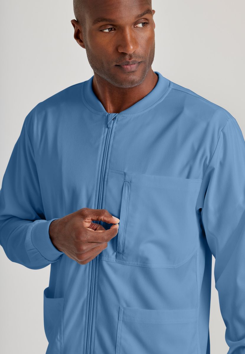 Grey's Anatomy by Barco Spandex Stretch Men's Antimicrobial Warm-Up Scrub Jacket | TRUE CEIL