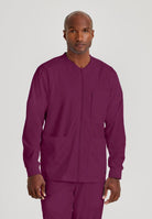 Grey's Anatomy by Barco Spandex Stretch Men's Antimicrobial Warm-Up Scrub Jacket | Wine