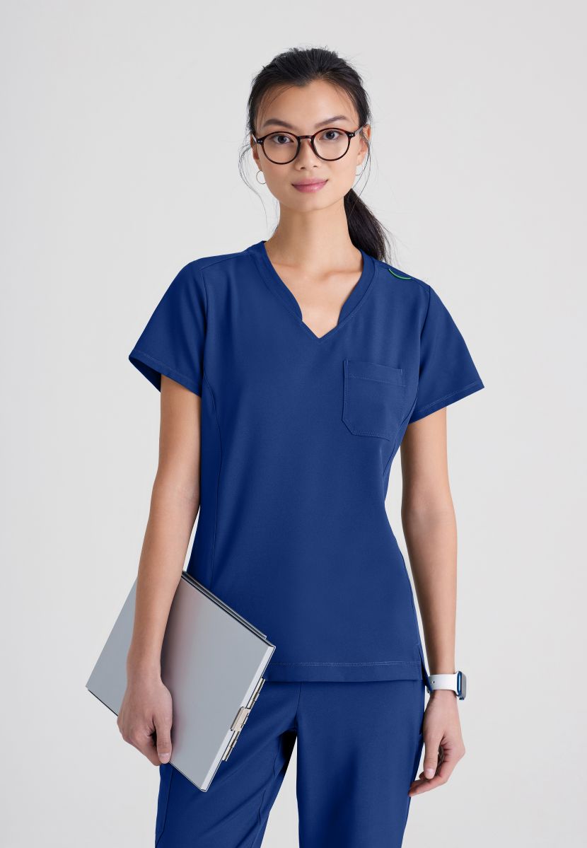 Grey's Anatomy Evolve Sway Scrub Top | NAVY