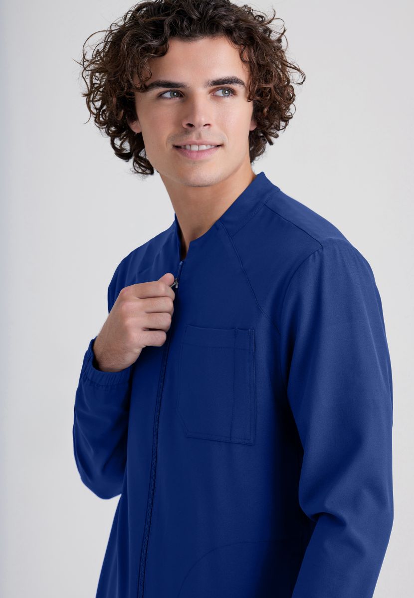 Grey's Anatomy Evolve 3 Pocket Banded Collar Male Warm Up | NAVY