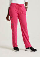 Greys Anatomy Kim 3 Pocket Elastic Back Waistband Zip-Pocket Pants | VIBRANCE PINK
