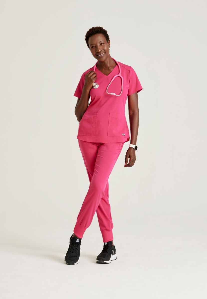 Grey's Anatomy Eden Women's 5-Pocket Cargo Jogger Scrub Trousers | VIBRANCE PINK