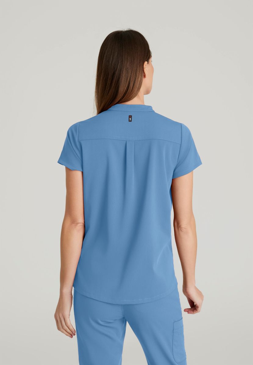 Grey's Anatomy Avery 2 Pocket Banded Collar Top | TRUE CEIL