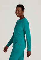 Grey's Anatomy Spandex Stretch Millie Jacket-3 Pocket Zip Jacket | Teal