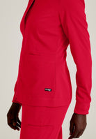 Grey's Anatomy Spandex Stretch Millie Jacket-3 Pocket Zip Jacket | Scarlet Red