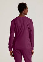 Grey's Anatomy Spandex Stretch Millie Jacket-3 Pocket Zip Jacket | Wine
