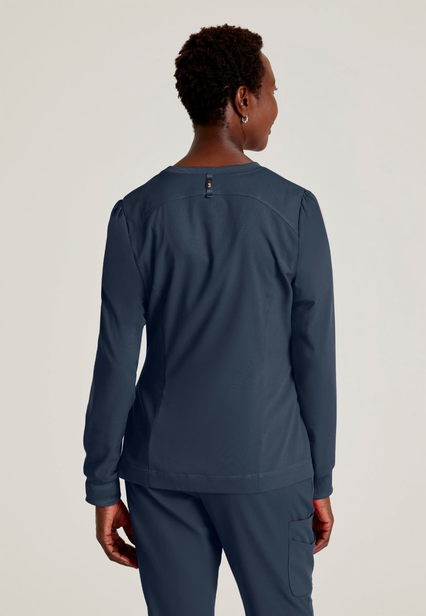 Grey's Anatomy Spandex Stretch Millie Jacket-3 Pocket Zip Jacket | Steel