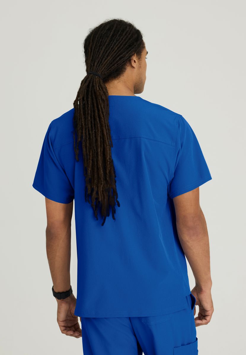 SKECHERS MALE STRUCTURE V-NECK TOP | New Royal