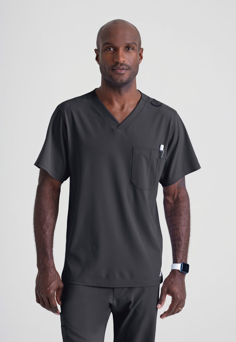 Skechers Structure V-Neck Top | Pewter Grey