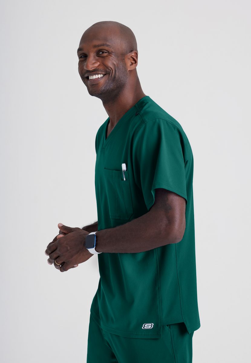 Skechers Structure V-Neck Top | Hunter Green