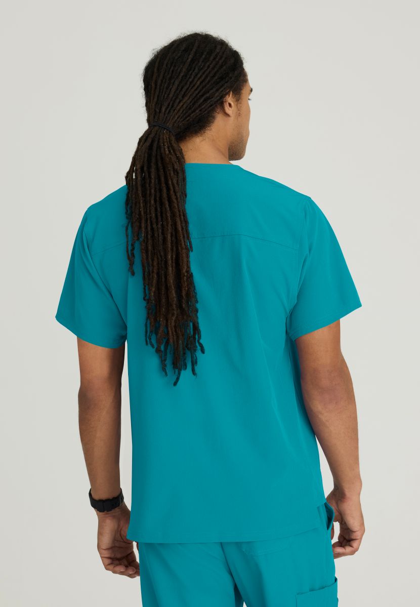 SKECHERS MALE STRUCTURE V-NECK TOP | Teal