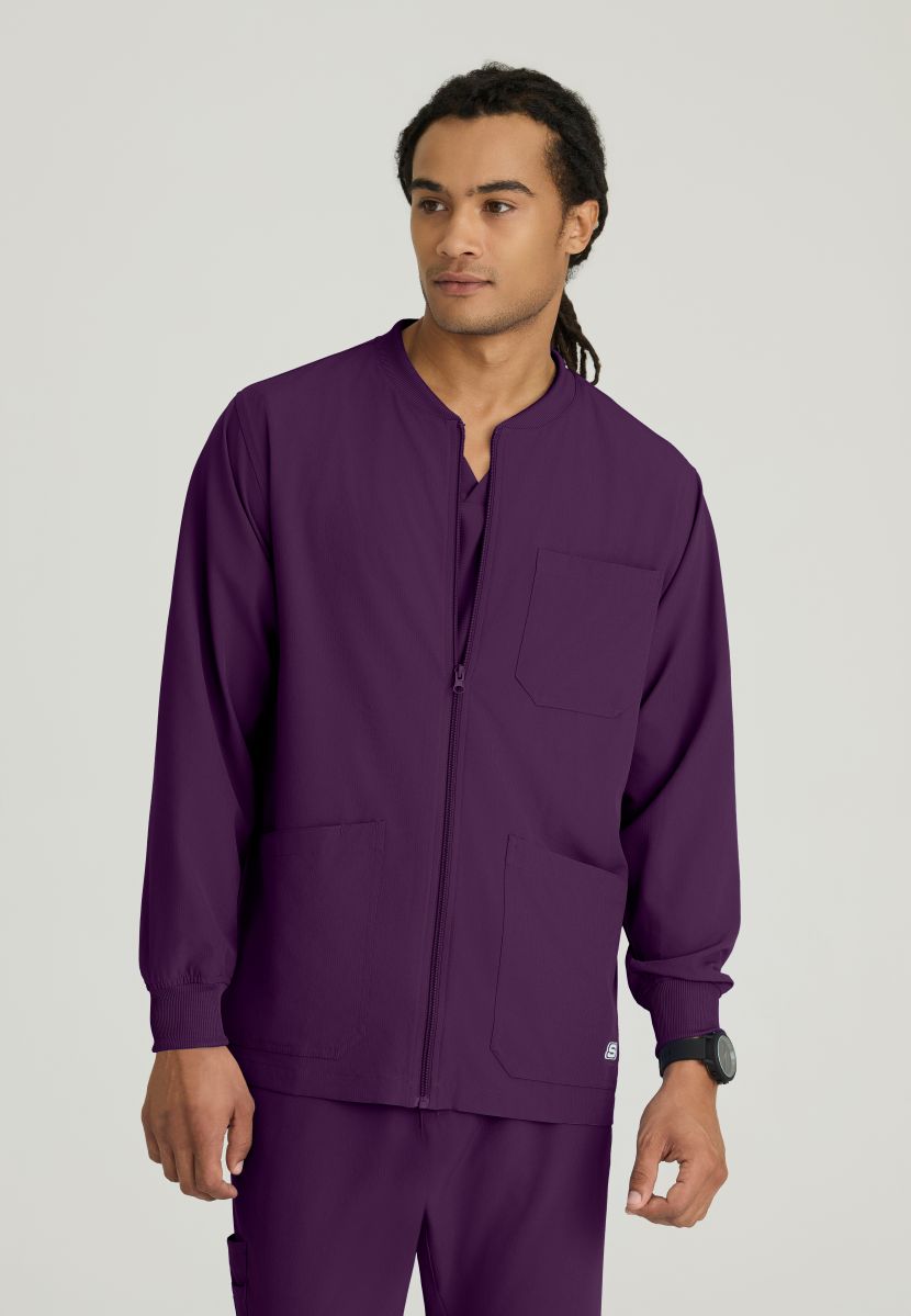 Skechers Men's 3 Pocket Warm-Up Zip Jacket | Eggplant