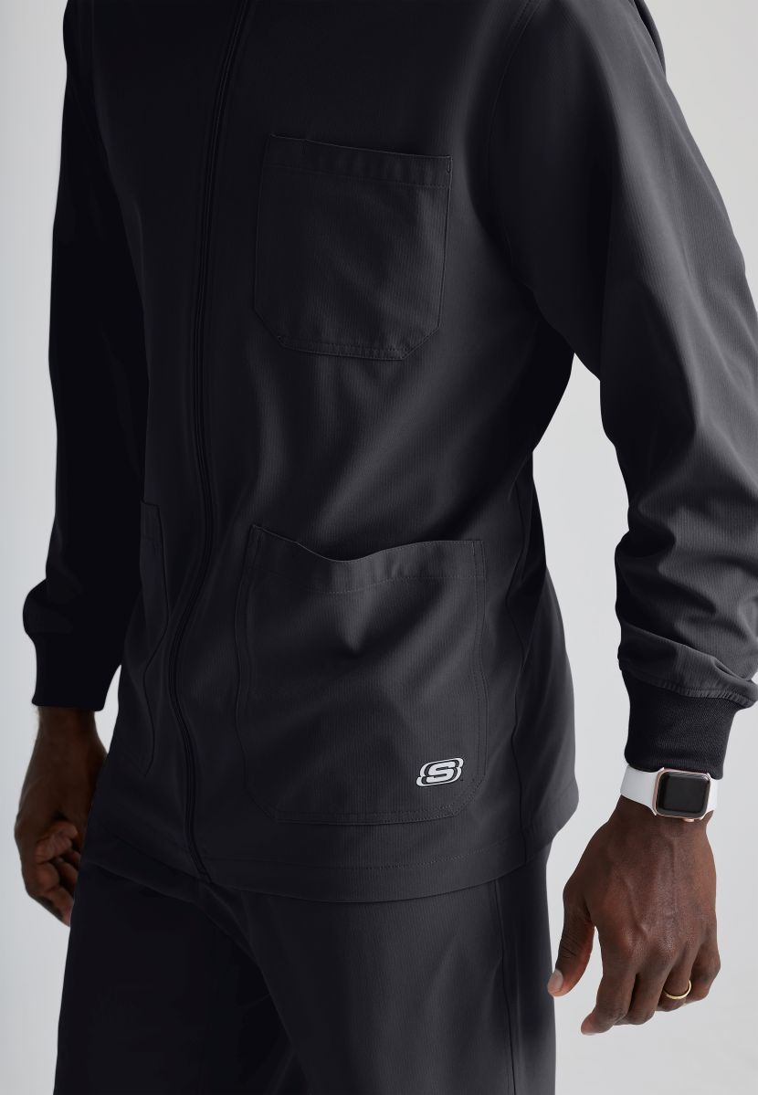 Skechers Men's 3 Pocket Warm-Up Zip Jacket | Pewter Grey