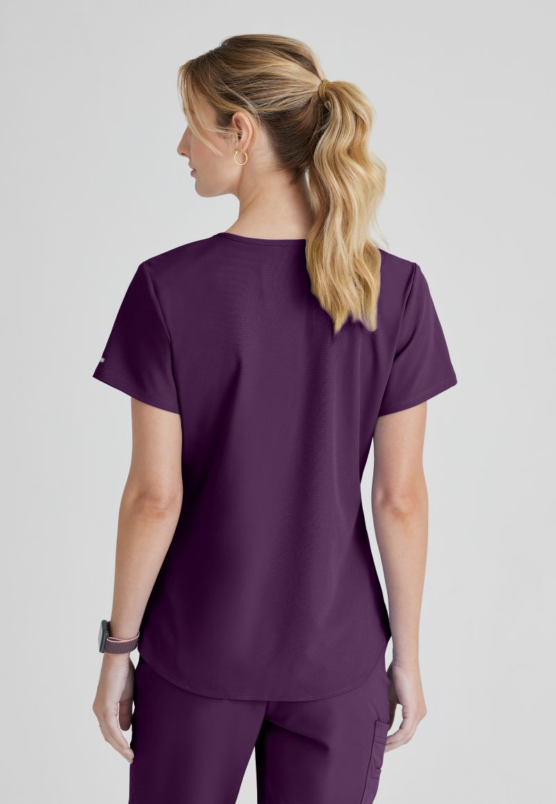 SKECHERS BREEZE 3-POCKET SHAPED HEM TOP | Eggplant
