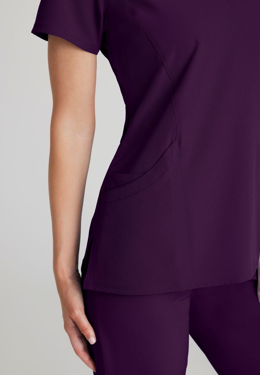 Skechers Reliance 3-Pocket Wrap Effect Scrub Top | Eggplant