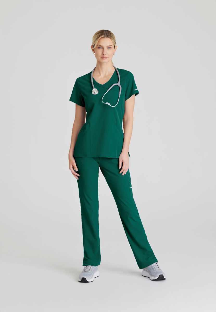 Skechers Reliance 3-Pocket Wrap Effect Scrub Top | Hunter Green