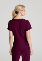 Skechers Reliance 3-Pocket Wrap Effect Scrub Top | Wine