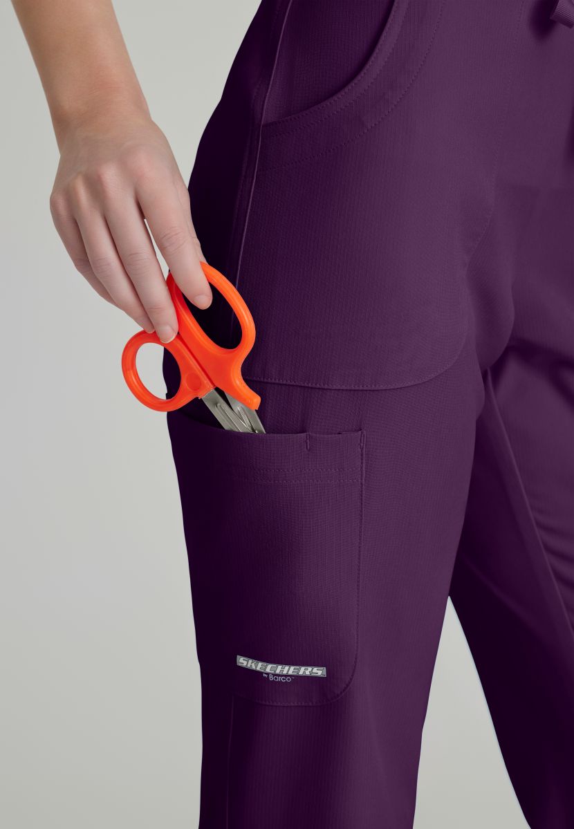 Skechers Reliance 3-Pocket Flat Front Scrub Trousers | Eggplant