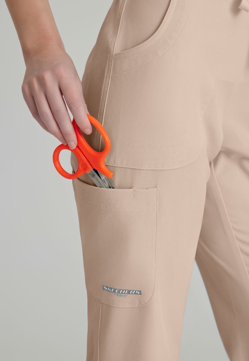 Skechers Reliance 3-Pocket Flat Front Scrub Trousers | New Khaki