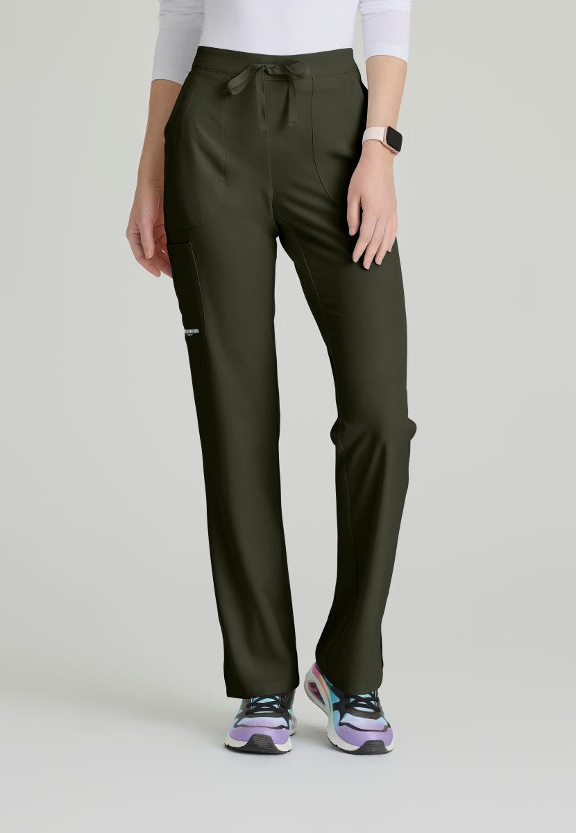 Skechers Reliance 3-Pocket Flat Front Scrub Trousers | Olive