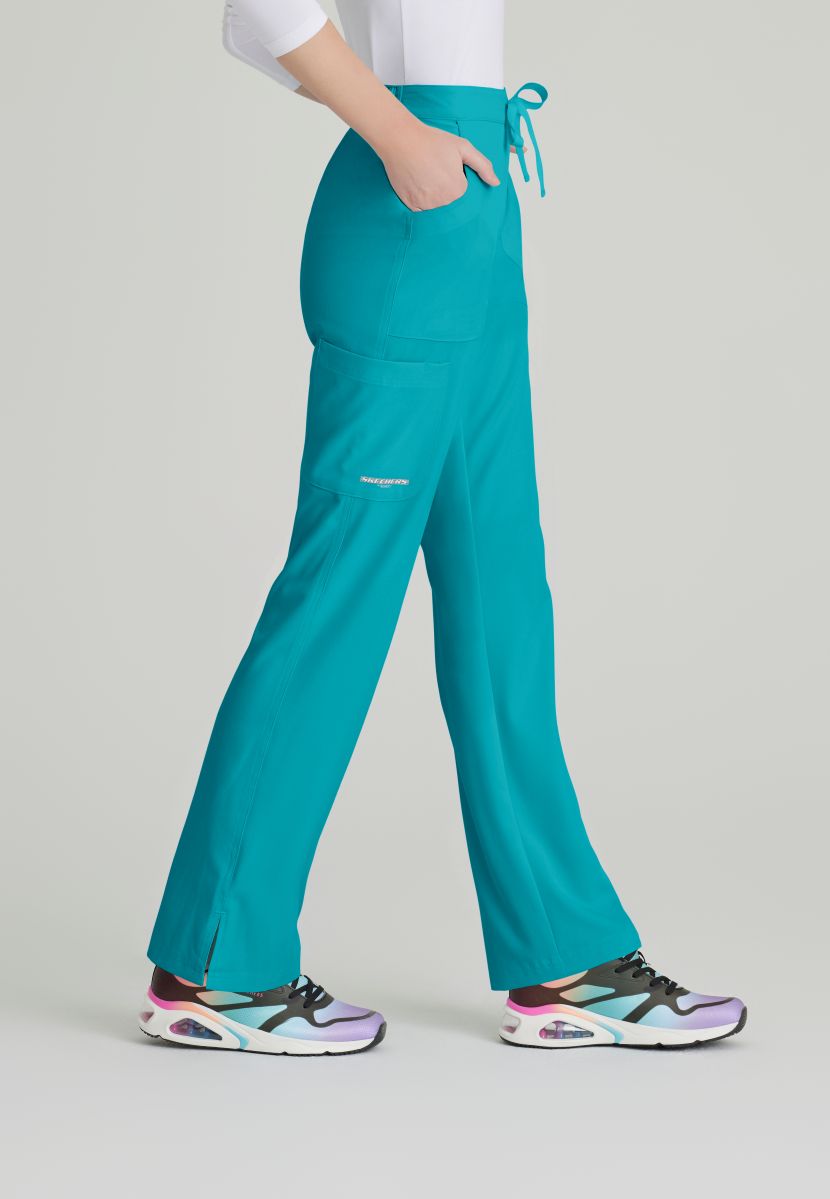 Skechers Reliance 3-Pocket Flat Front Scrub Trousers | Teal