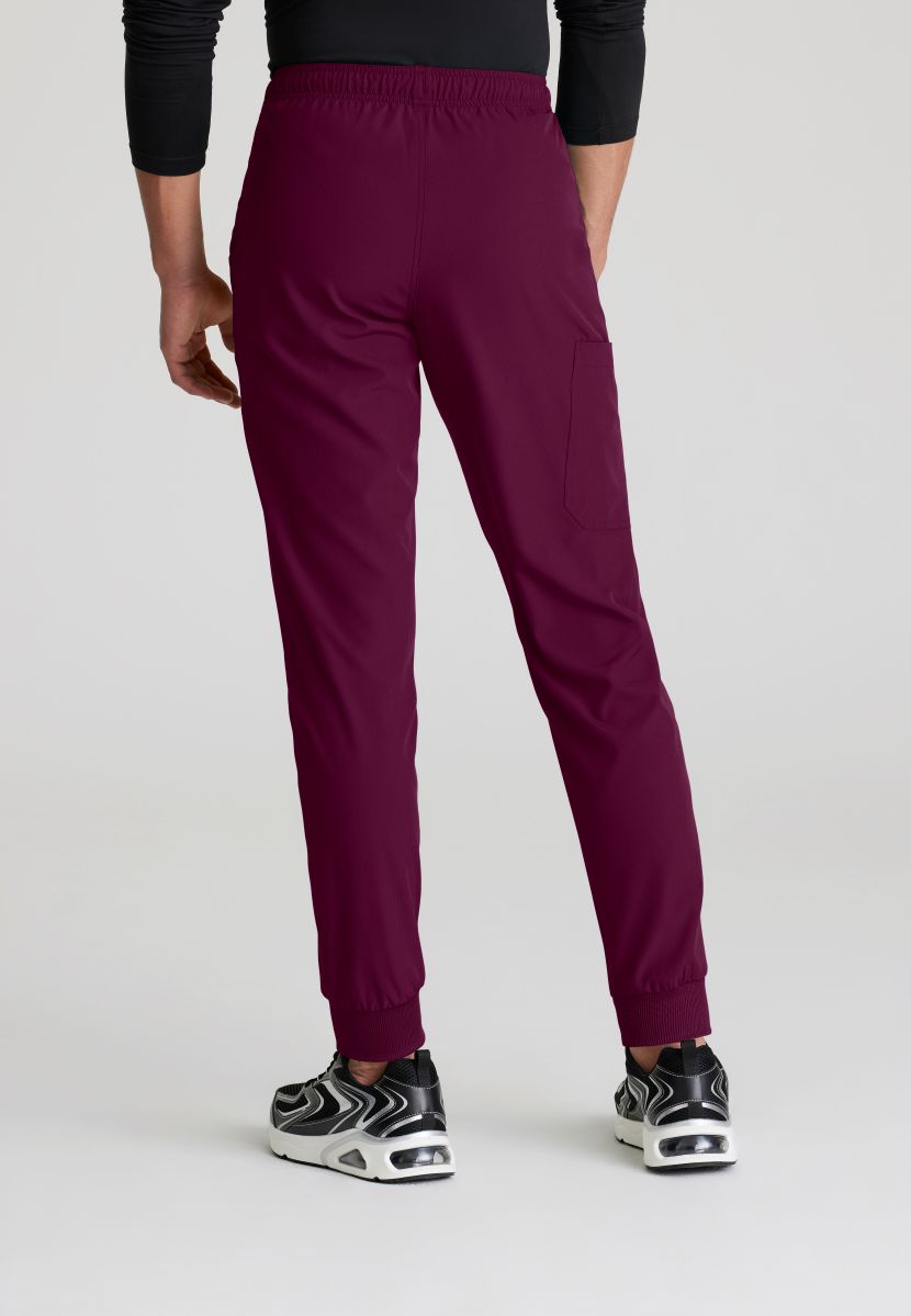 Skecher's Men's Jogger Scrub Pant with Drawstring Elastic Waistband and Cargo Pocket | Wine