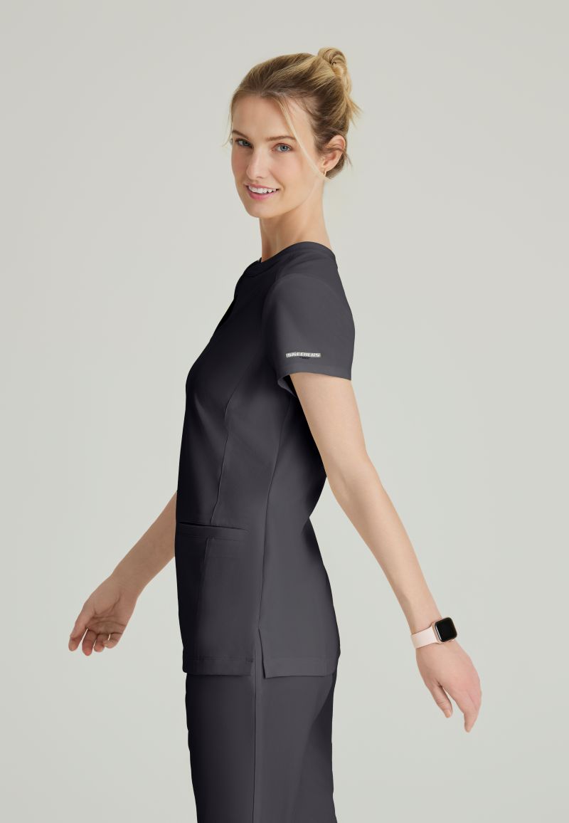 Skechers Women's Coast 2-Pocket Banded Collar Top PRE-ORDER PRODUCT | Pewter Grey