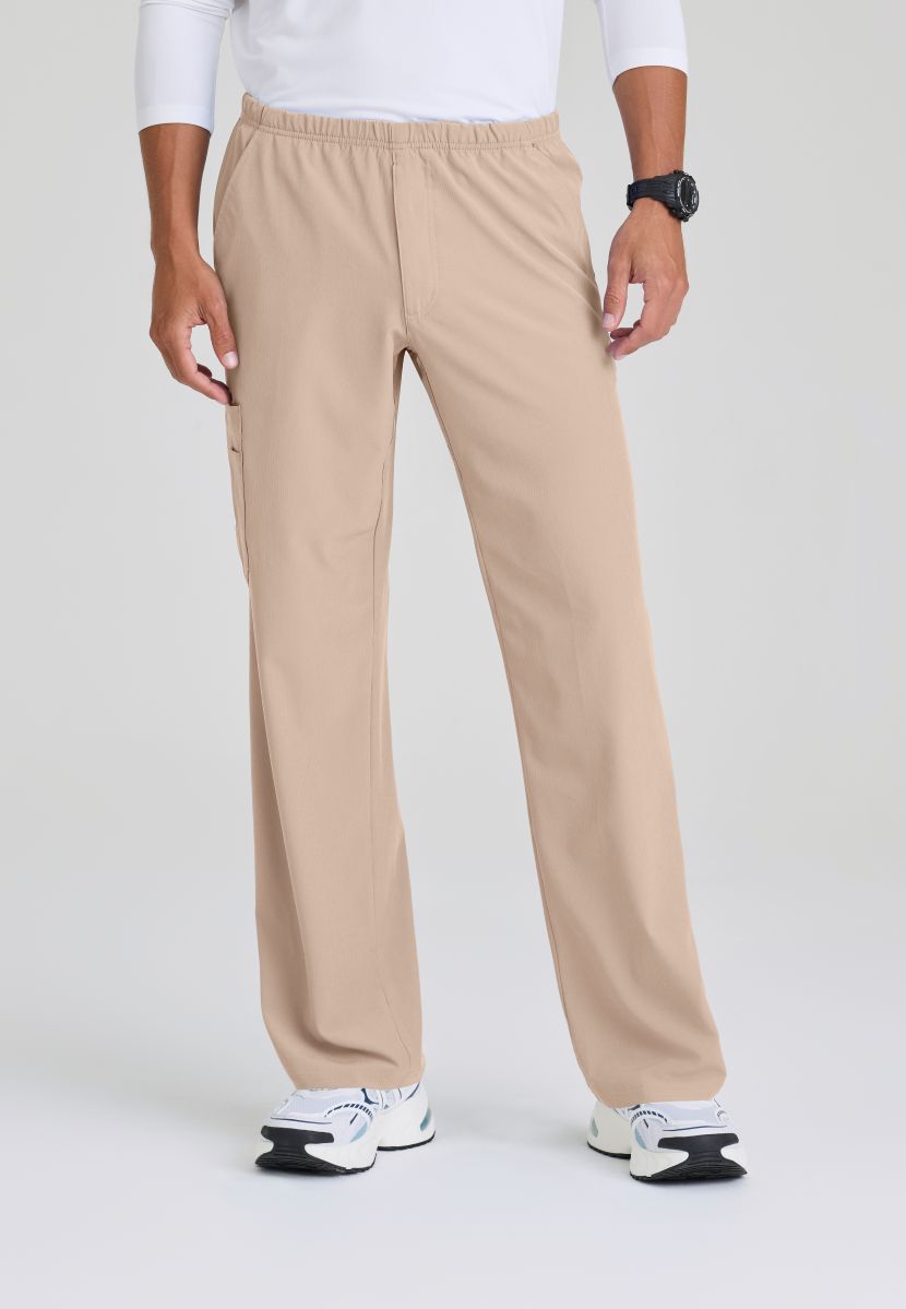 Skechers Male Structure 4 Pocket Elastic Waistband Scrub Trousers | New Khaki