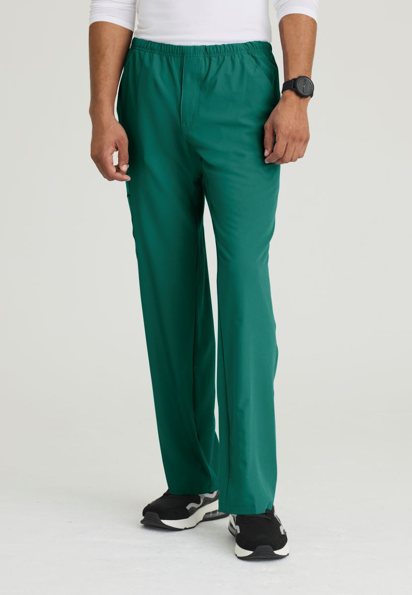 Skechers Male Structure 4 Pocket Elastic Waistband Scrub Trousers | Hunter Green