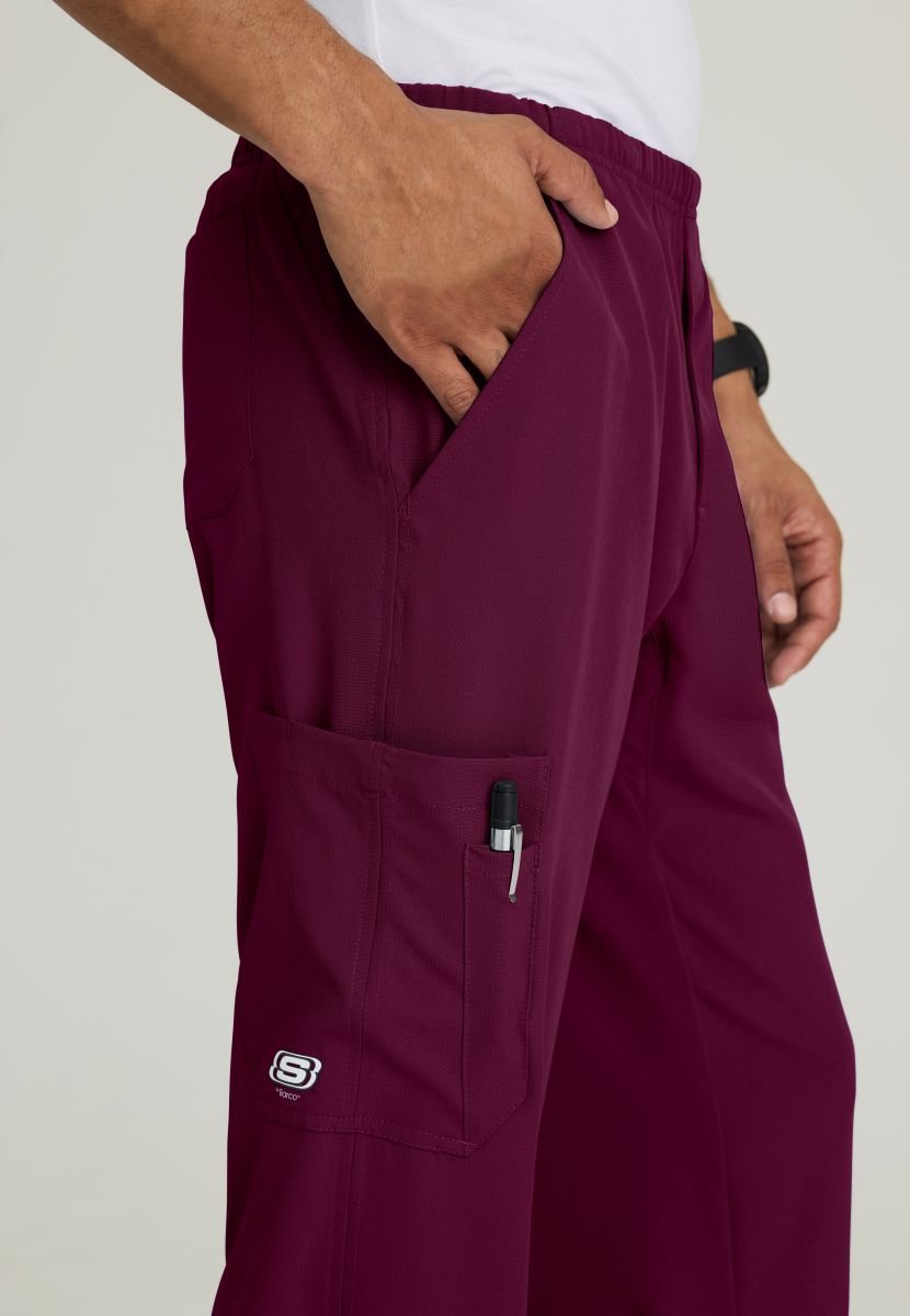 SKECHERS MALE STRUCTURE 4 POCKET ELASTIC WAISTBAND PANT | Wine