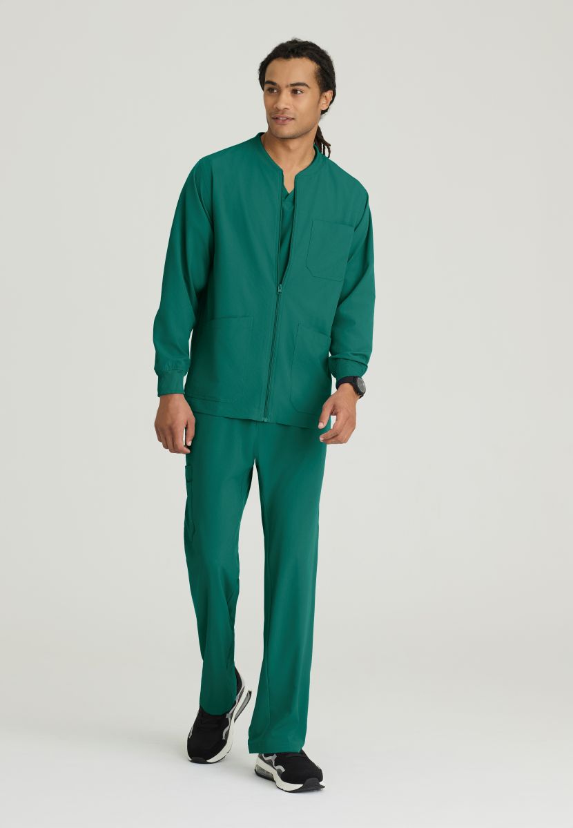 Skechers Men's 3 Pocket Warm-Up Zip Jacket | Hunter Green