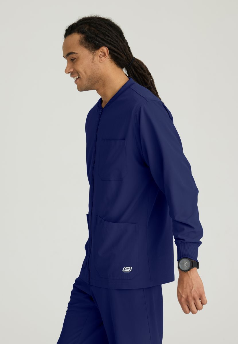 Skechers Men's 3 Pocket Warm-Up Zip Jacket | NAVY