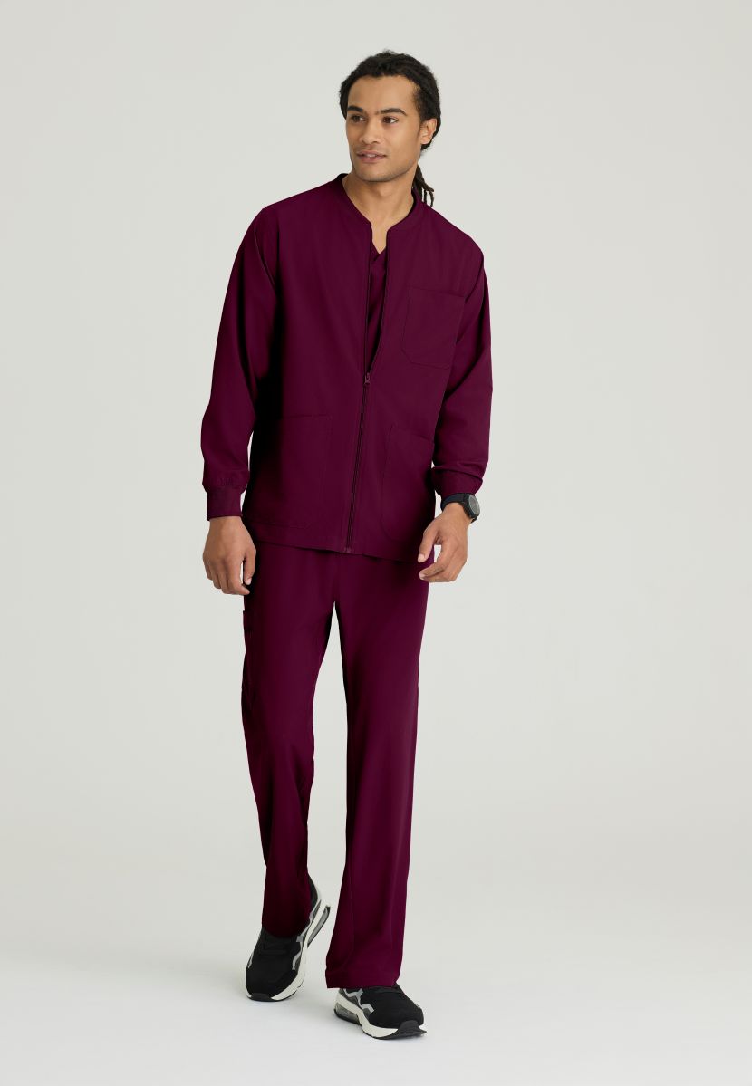 Skechers Men's 3 Pocket Warm-Up Zip Jacket | Wine