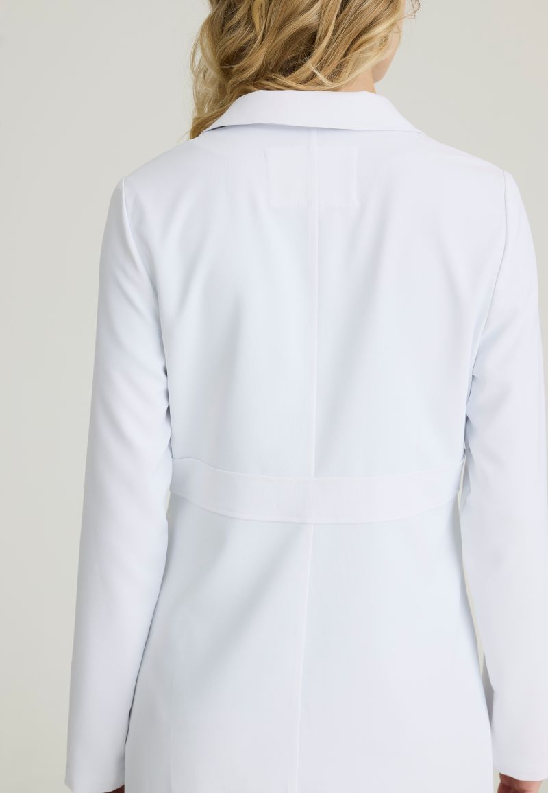 Skechers Women's 3 Pocket 4-Button Lab Coat | WHITE