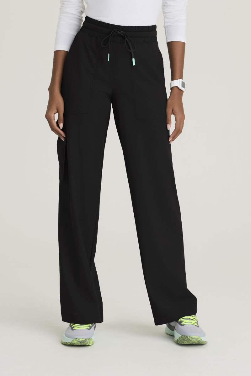 Skechers Scout Women's 5 Pocket Shirred Waistband Wide Leg Pant | BLACK