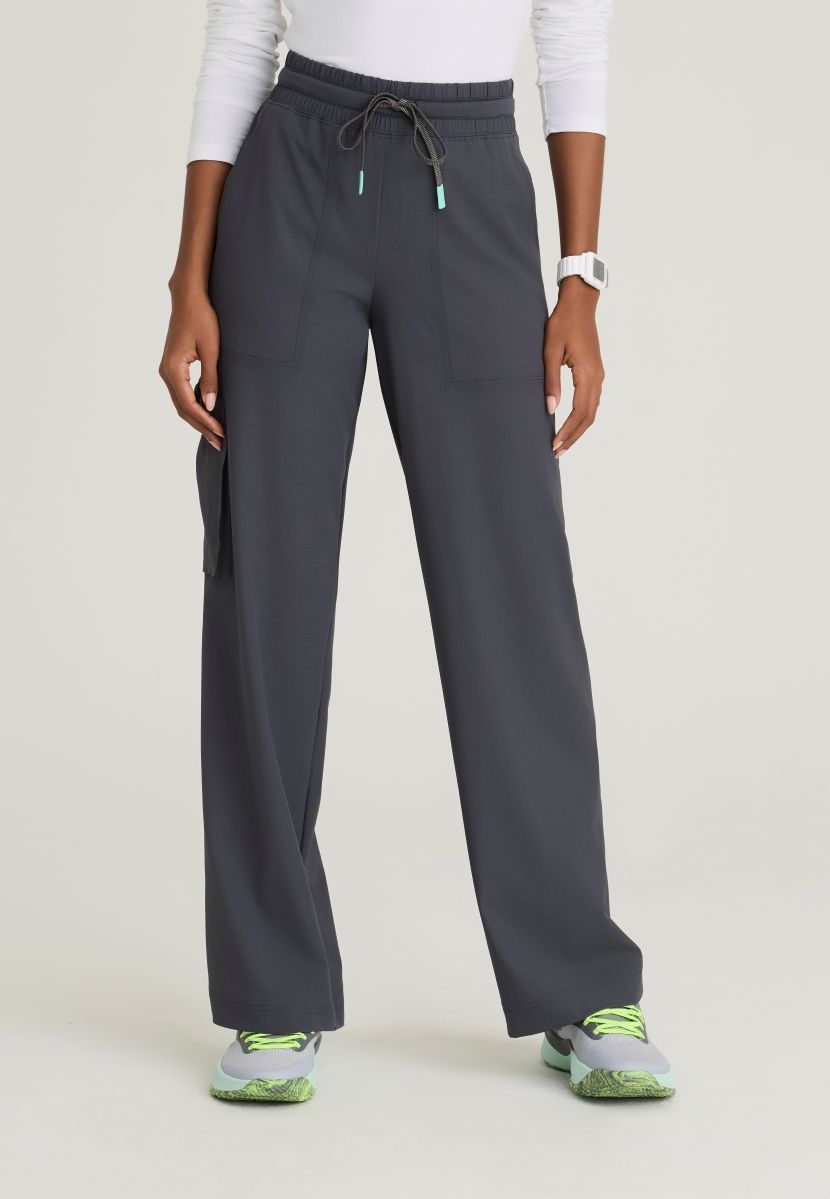 Skechers Scout Women's 5 Pocket Shirred Waistband Wide Leg Pant | Pewter Grey