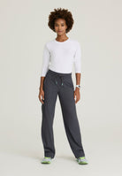 Skechers Scout Women's 5 Pocket Shirred Waistband Wide Leg Pant | Pewter Grey
