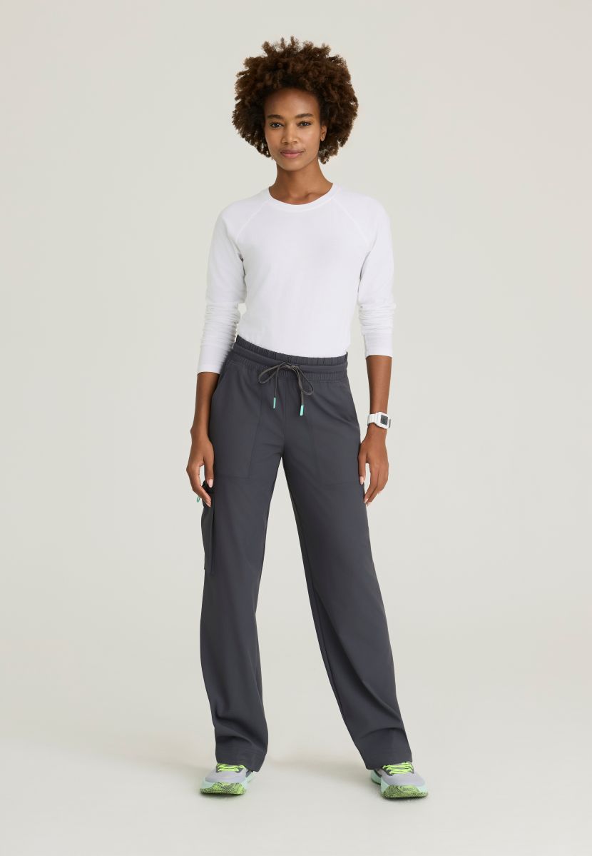 Skechers Scout Women's 5 Pocket Shirred Waistband Wide Leg Pant | Pewter Grey