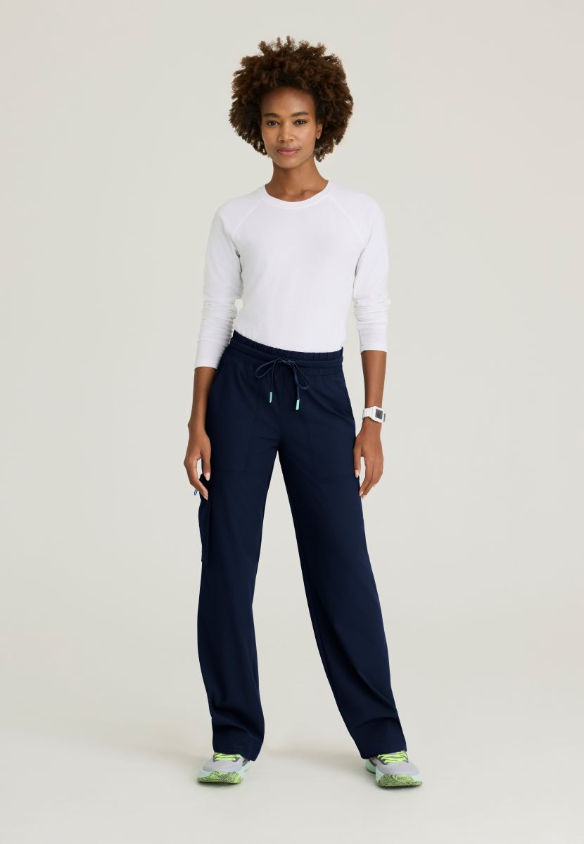 Skechers Scout Women's 5 Pocket Shirred Waistband Wide Leg Pant | NAVY