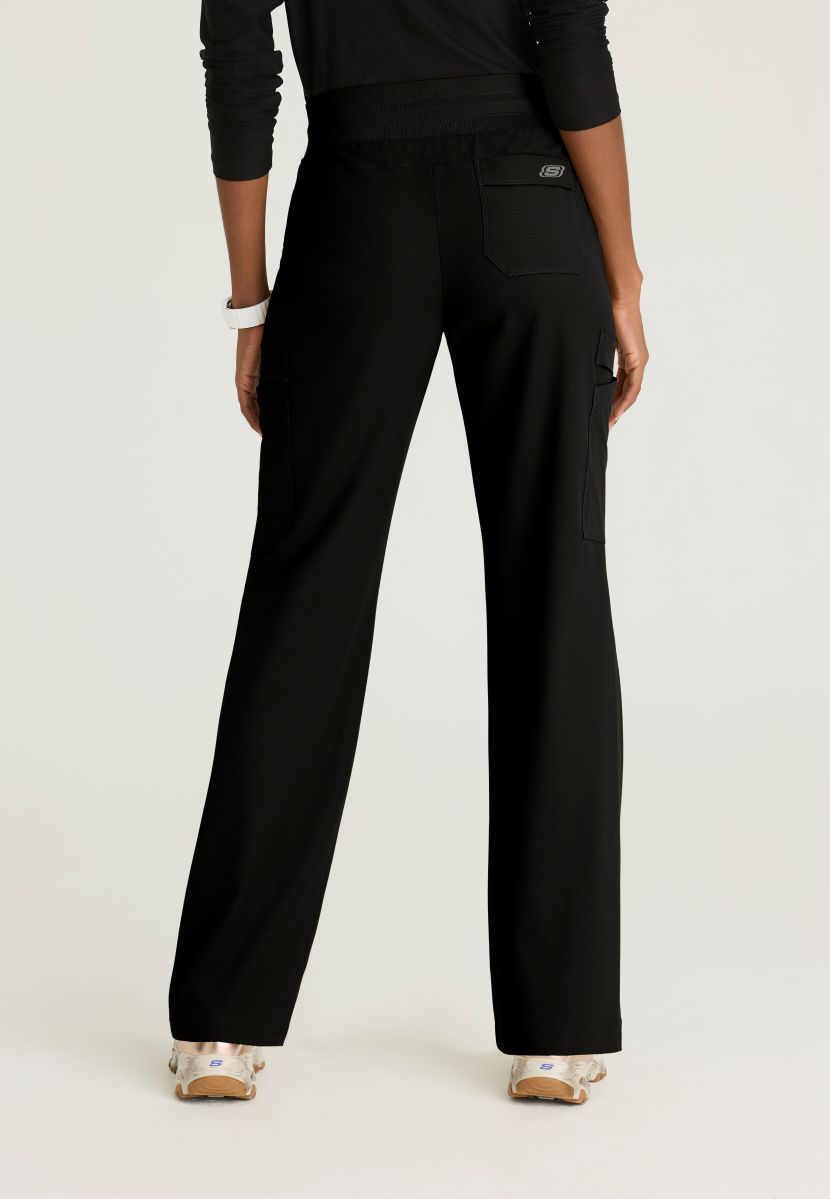 Skechers Explore Women's 5 Pocket Knit Waistband Fit &amp; Flare Pant | BLACK
