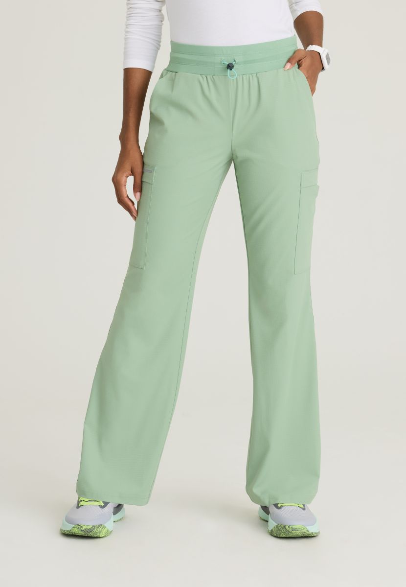 Skechers Explore Women's 5 Pocket Knit Waistband Fit &amp; Flare Pant | Field Green